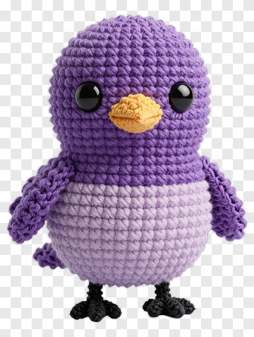 Purple Crochet Bird PNG