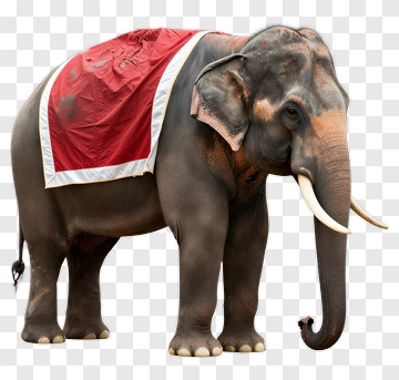 Elephant With Red Blanket PNG