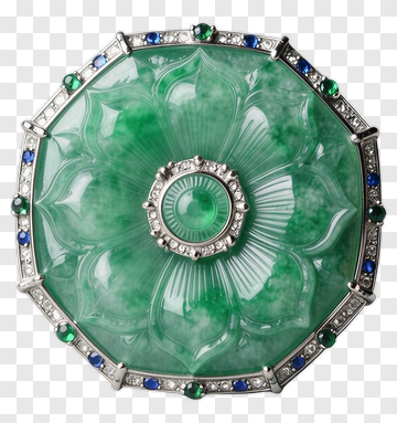 Green Floral Decorative Plate With Blue And Green Accents PNG
