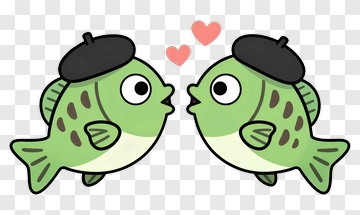 Cartoon Fish In Love PNG