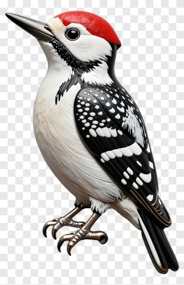 Woodpecker With Red Crown PNG