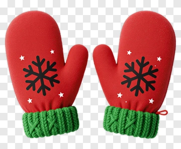 Christmas Red Mittens With Snowflake Design PNG
