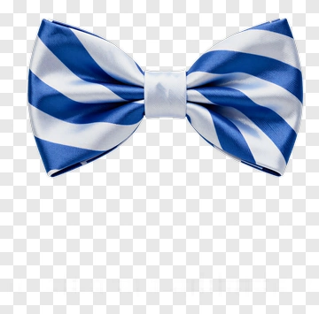 Striped Blue And White Bow Tie PNG