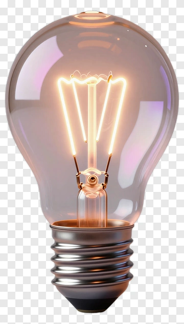 Glowing Light Bulb PNG