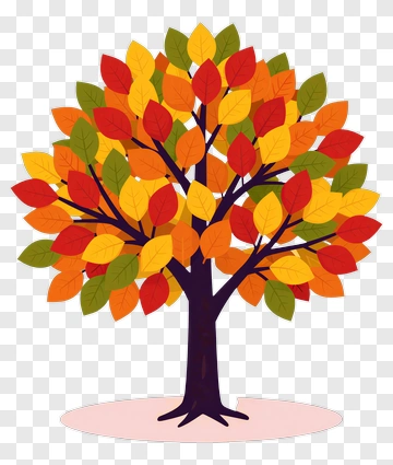 Colorful Tree With Autumn Leaves PNG