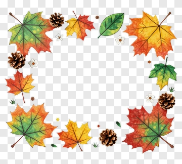 Colorful Autumn Leaves Frame PNG