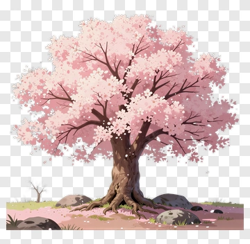 Colorful Cherry Blossom Tree PNG
