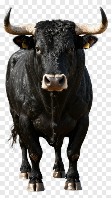Realistic Black Bull PNG
