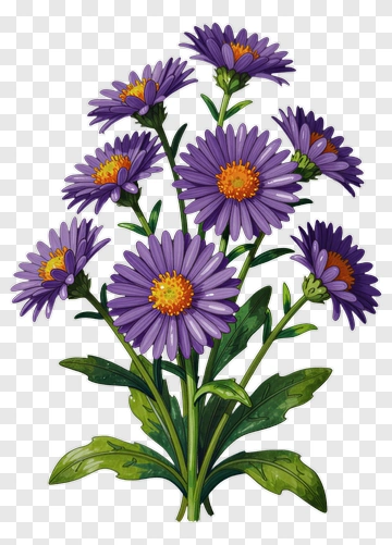 Colorful Purple Flower Bouquet PNG
