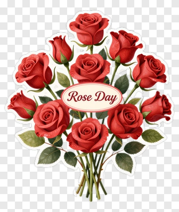 Rose Day Bouquet With Red Roses PNG