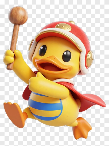 Cartoon Duck Holding A Hammer PNG