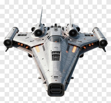 3D Sci-Fi Spaceship PNG