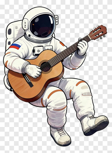 Astronaut Playing Guitar PNG