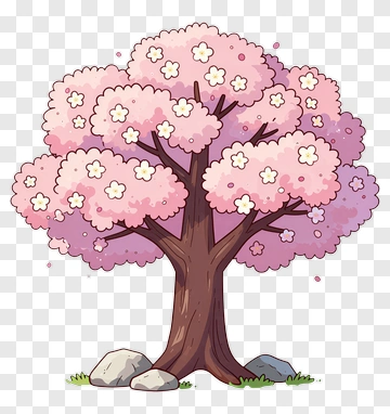 Colorful Cherry Blossom Tree PNG