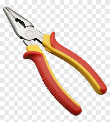 Pliers With Red And Yellow Handles PNG