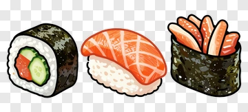 Cartoon Sushi Rolls PNG