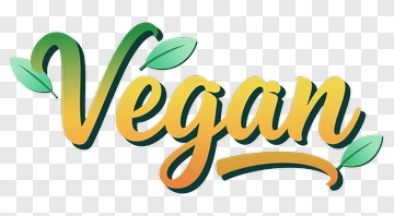 Vegan Text With Leaves PNG