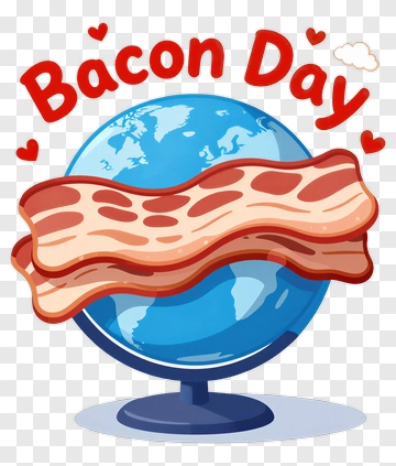 Bacon Day With Globe PNG