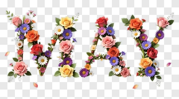 Floral May Lettering PNG