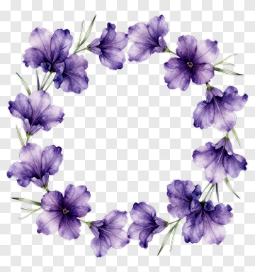 Purple Flower Wreath PNG