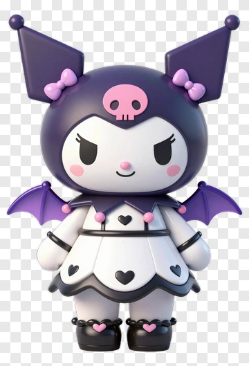 Cartoon Character With Bat Wings And Skull PNG