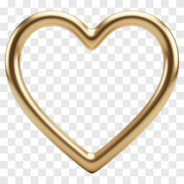 Gold Heart Outline PNG
