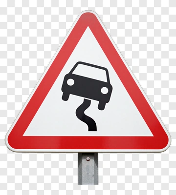 Winding Road Warning Sign PNG