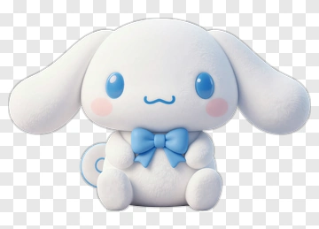 Cute 3D Bunny With Blue Bow PNG