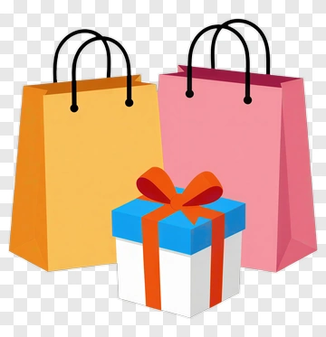 Colorful Gift Box And Shopping Bags PNG