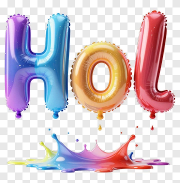 Colorful Balloon Letters With Paint Splash PNG