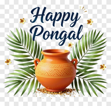 Happy Pongal Celebration With Traditional Pot PNG