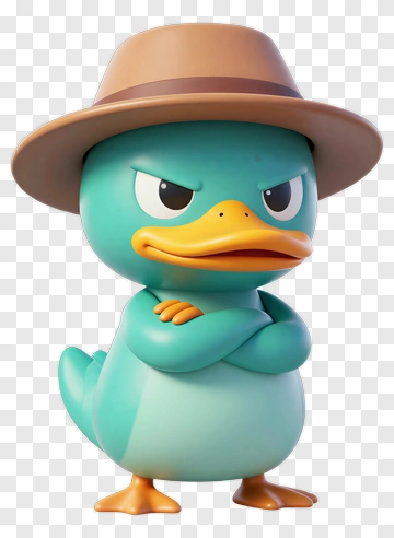 Cartoon Duck Wearing A Hat PNG