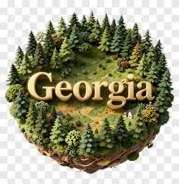 Georgia Landscape With Forest And Text PNG