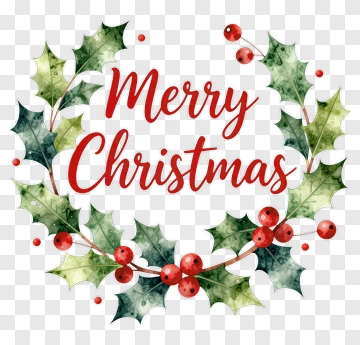 Merry Christmas Wreath PNG