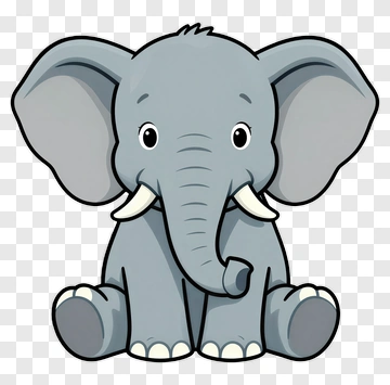 Cartoon Elephant Sitting PNG