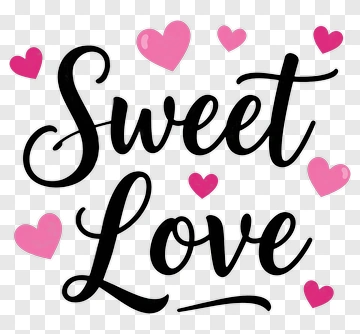 Sweet Love With Hearts PNG
