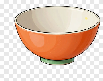 Orange Bowl With Green Base PNG
