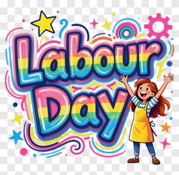 Labour Day Celebration With Cartoon Girl PNG