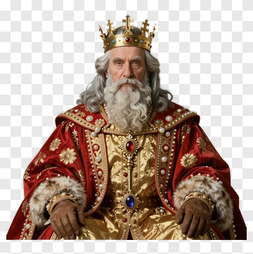 Royal King Sitting In Regal Attire PNG
