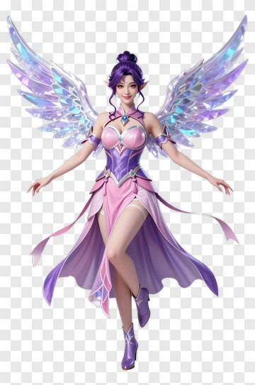 Fantasy Fairy With Colorful Wings PNG
