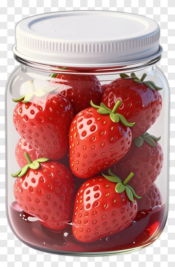 Jar Of Fresh Strawberries PNG