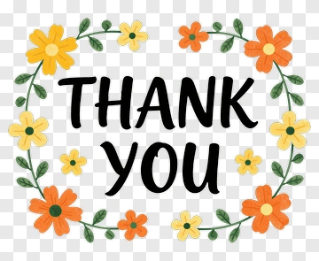 Thank You Floral Design PNG