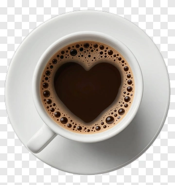Coffee Cup With Heart-Shaped Foam PNG