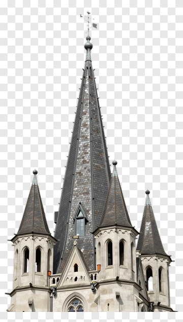 Church Steeple With Gothic Architecture PNG
