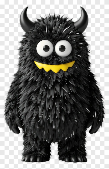 Cartoon Monster With Yellow Teeth PNG