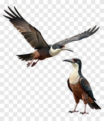 Realistic Bird In Flight And Perched Position PNG