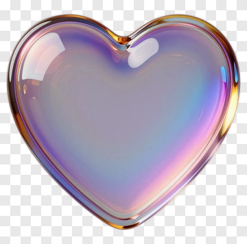 Colorful Heart-Shaped Bubble PNG