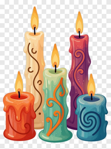 Colorful Decorative Candles PNG