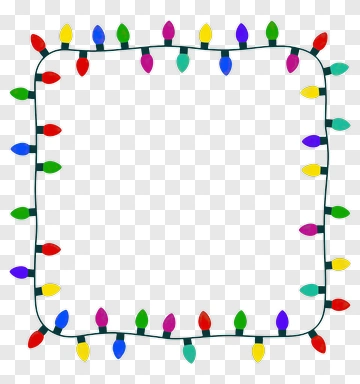 Colorful Christmas Lights Frame PNG
