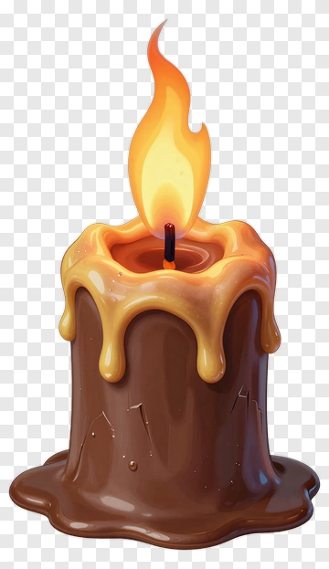 Dripping Candle With Flame PNG